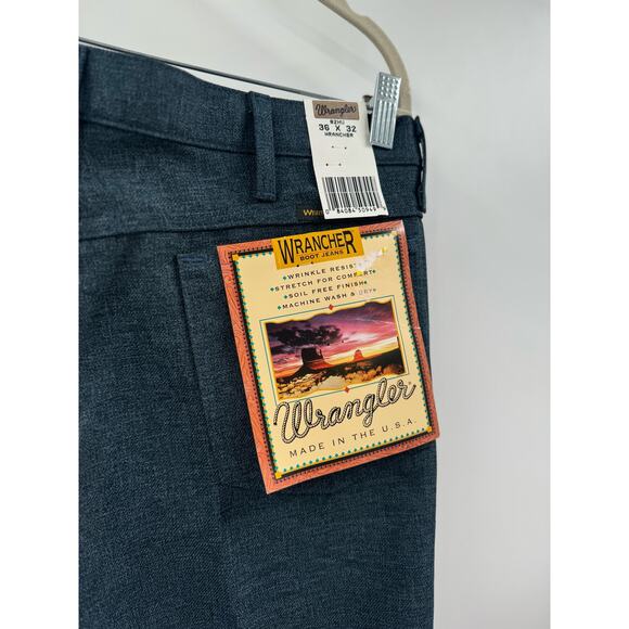 NWT Wrangler Heather Blue Wrancher Polyester Jeans Regular Fit - Picture 3 of 7
